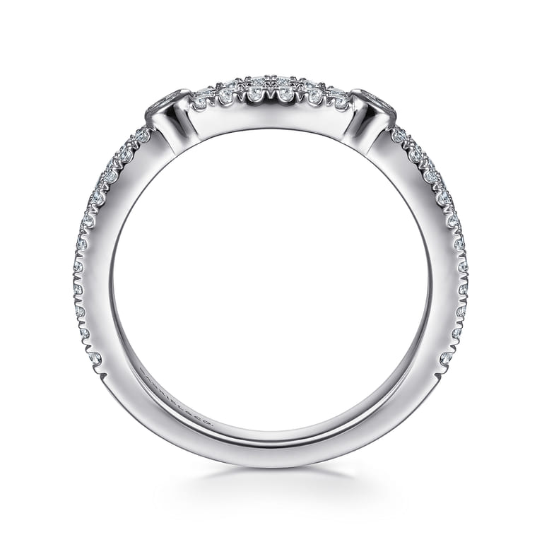 Fancy Wedding Ring in 14k White Gold with Round Natural Diamond at Gabriel & Co. - Shot 2