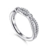 Fancy Wedding Ring in 14k White Gold with Round Natural Diamond at Gabriel & Co.