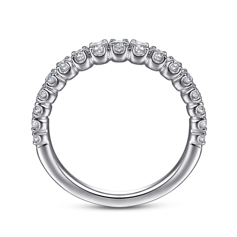 Straight Wedding Ring in 14k White Gold with Round Natural Diamond at Gabriel & Co. - Shot 2