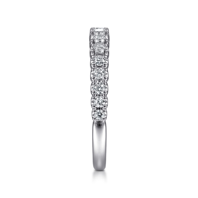 Straight Wedding Ring in 14k White Gold with Round Natural Diamond at Gabriel & Co. - Shot 4