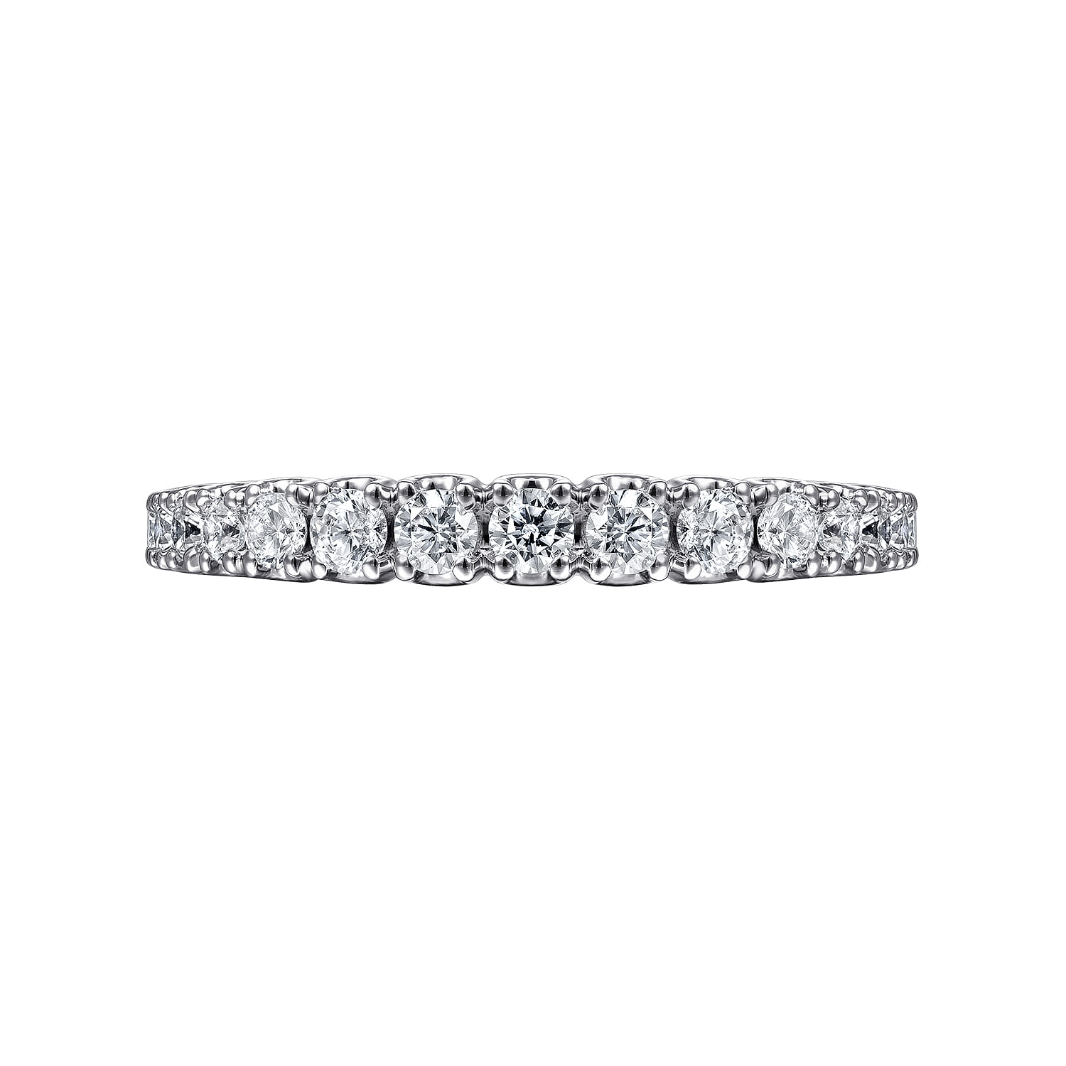 Straight Wedding Ring in 14k White Gold with Round Natural Diamond at Gabriel & Co. - Shot 6