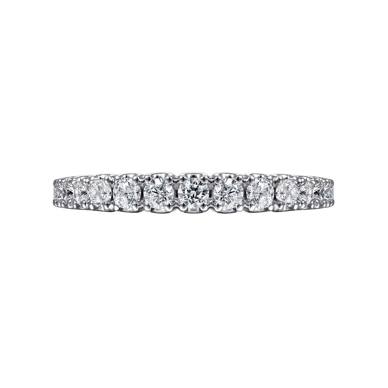 Straight Wedding Ring in 14k White Gold with Round Natural Diamond at Gabriel & Co. - Shot 6