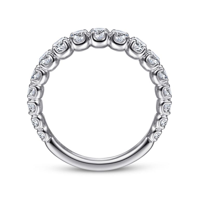 Straight Wedding Ring in 14k White Gold with Round Natural Diamond at Gabriel & Co. - Shot 2