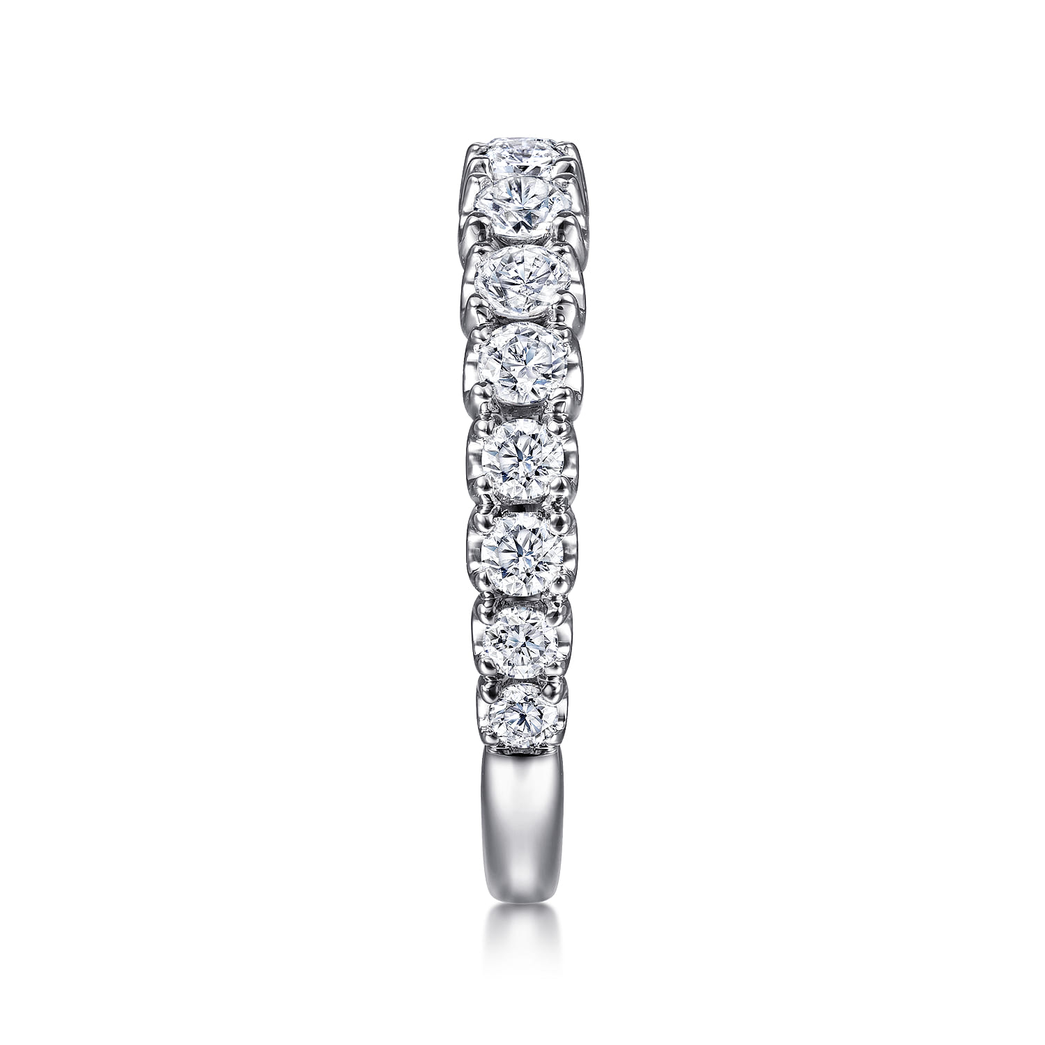 Straight Wedding Ring in 14k White Gold with Round Natural Diamond at Gabriel & Co. - Shot 4