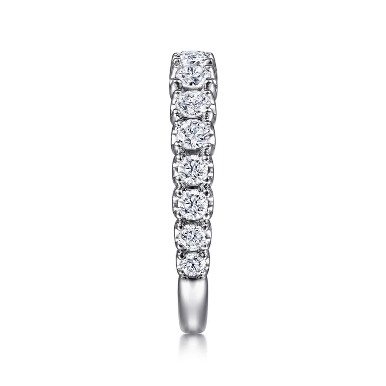 Straight Wedding Ring in 14k White Gold with Round Natural Diamond at Gabriel & Co. - Shot 4