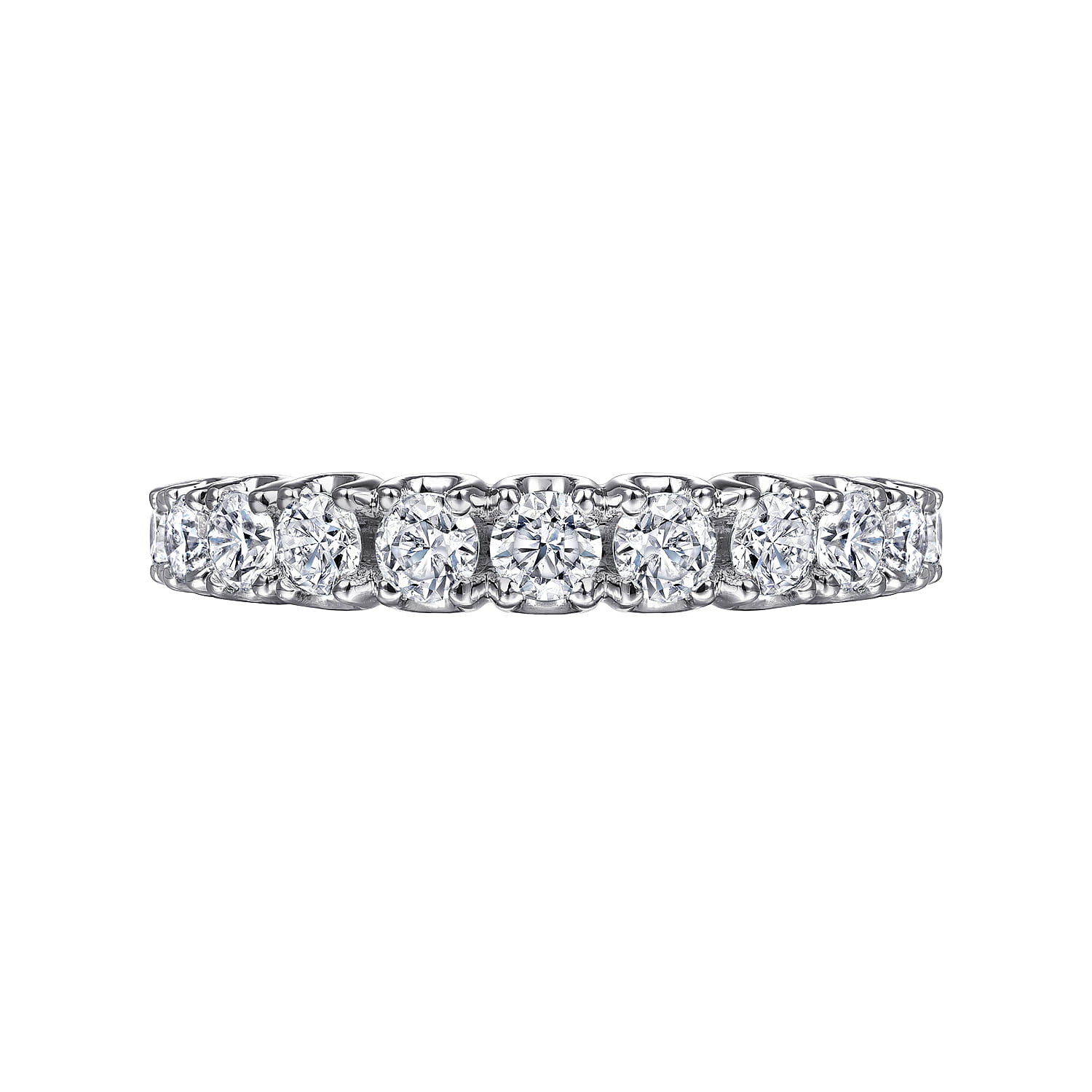 Straight Wedding Ring in 14k White Gold with Round Natural Diamond at Gabriel & Co. - Shot 6