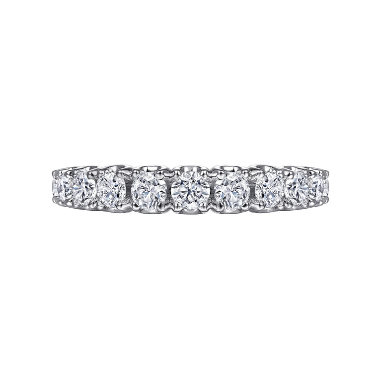 Straight Wedding Ring in 14k White Gold with Round Natural Diamond at Gabriel & Co. - Shot 6