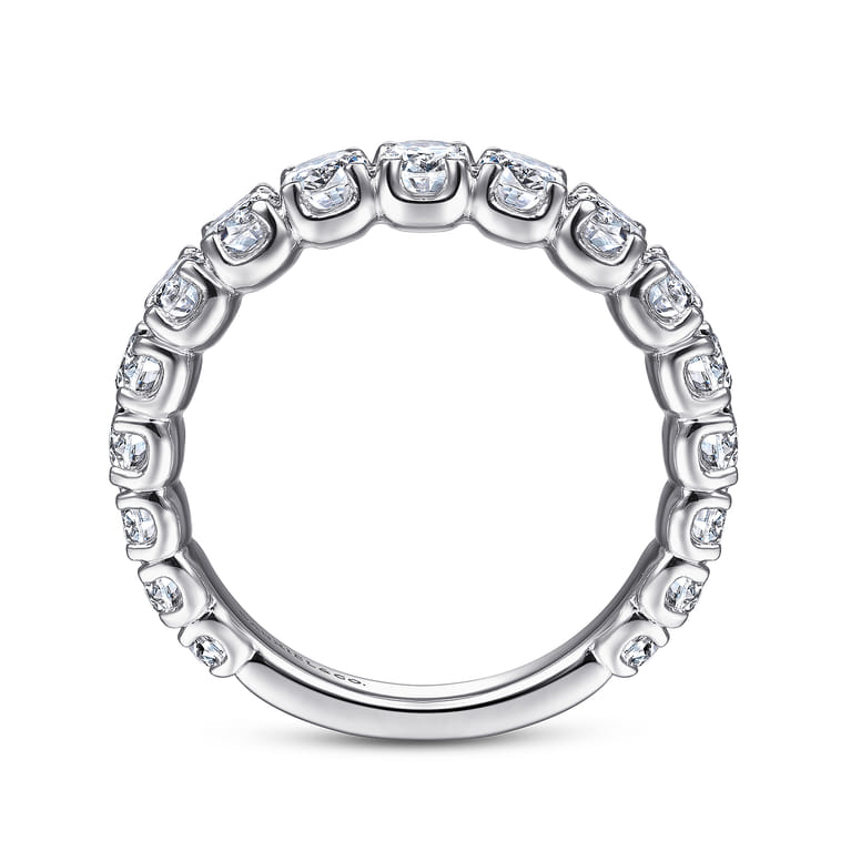 Straight Wedding Ring in 14k White Gold with Round Natural Diamond at Gabriel & Co. - Shot 2