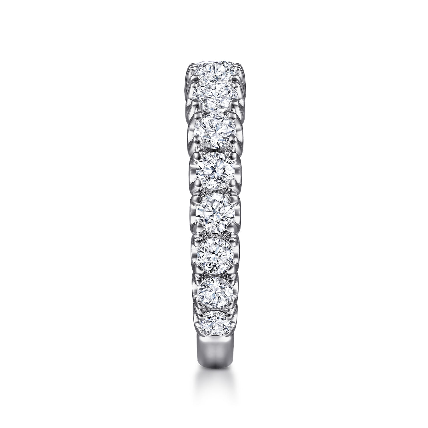 Straight Wedding Ring in 14k White Gold with Round Natural Diamond at Gabriel & Co. - Shot 4