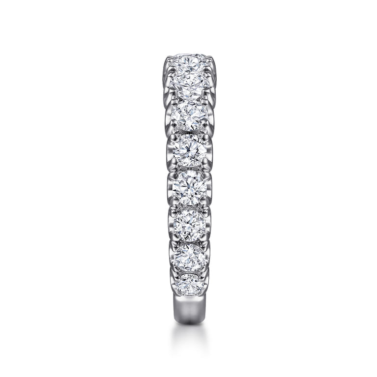 Straight Wedding Ring in 14k White Gold with Round Natural Diamond at Gabriel & Co. - Shot 4