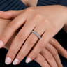 Straight Wedding Ring in 14k White Gold with Round Natural Diamond at Gabriel & Co.