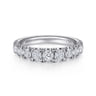Straight Wedding Ring in 14k White Gold with Round Natural Diamond at Gabriel & Co.