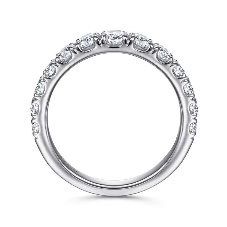 Straight Wedding Ring in 14k White Gold with Round Natural Diamond at Gabriel & Co. - Shot 2