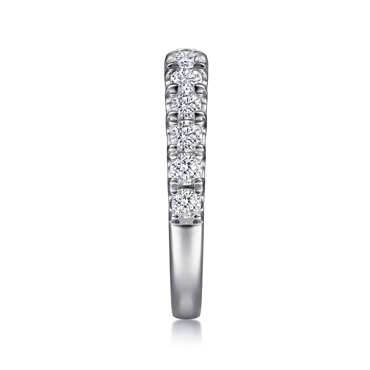 Straight Wedding Ring in 14k White Gold with Round Natural Diamond at Gabriel & Co. - Shot 4