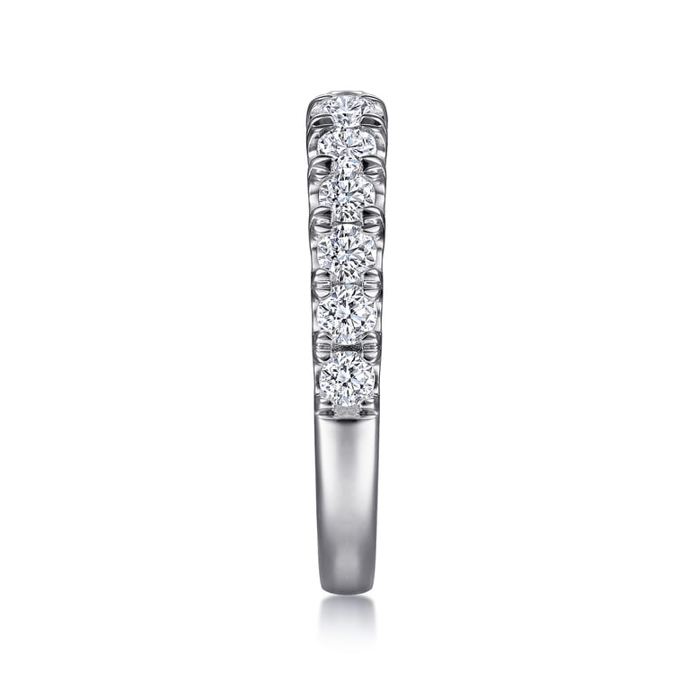 Straight Wedding Ring in 14k White Gold with Round Natural Diamond at Gabriel & Co. - Shot 4