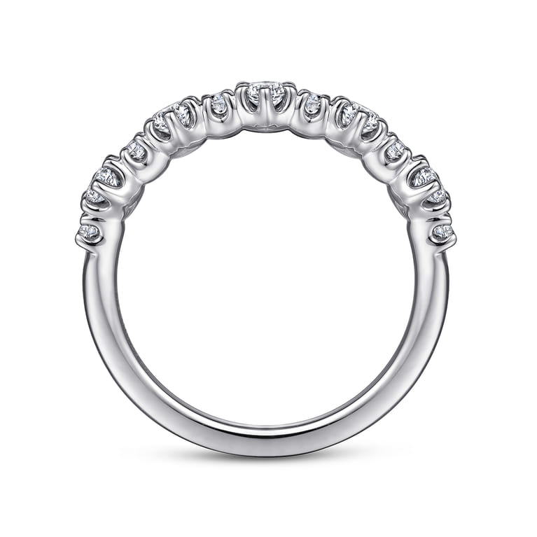 Straight Wedding Ring in 14k White Gold with Round Natural Diamond at Gabriel & Co. - Shot 2