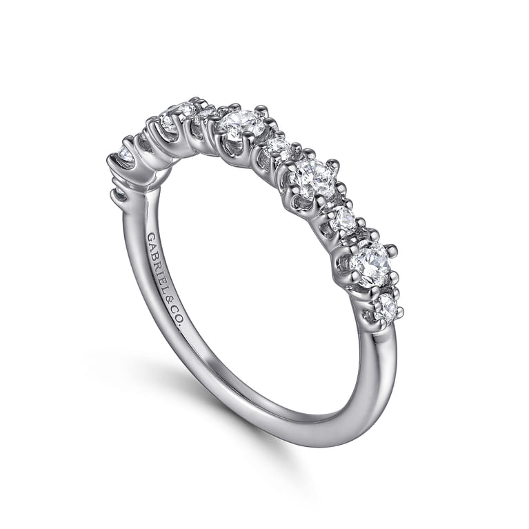 Straight Wedding Ring in 14k White Gold with Round Natural Diamond at Gabriel & Co. - Shot 3