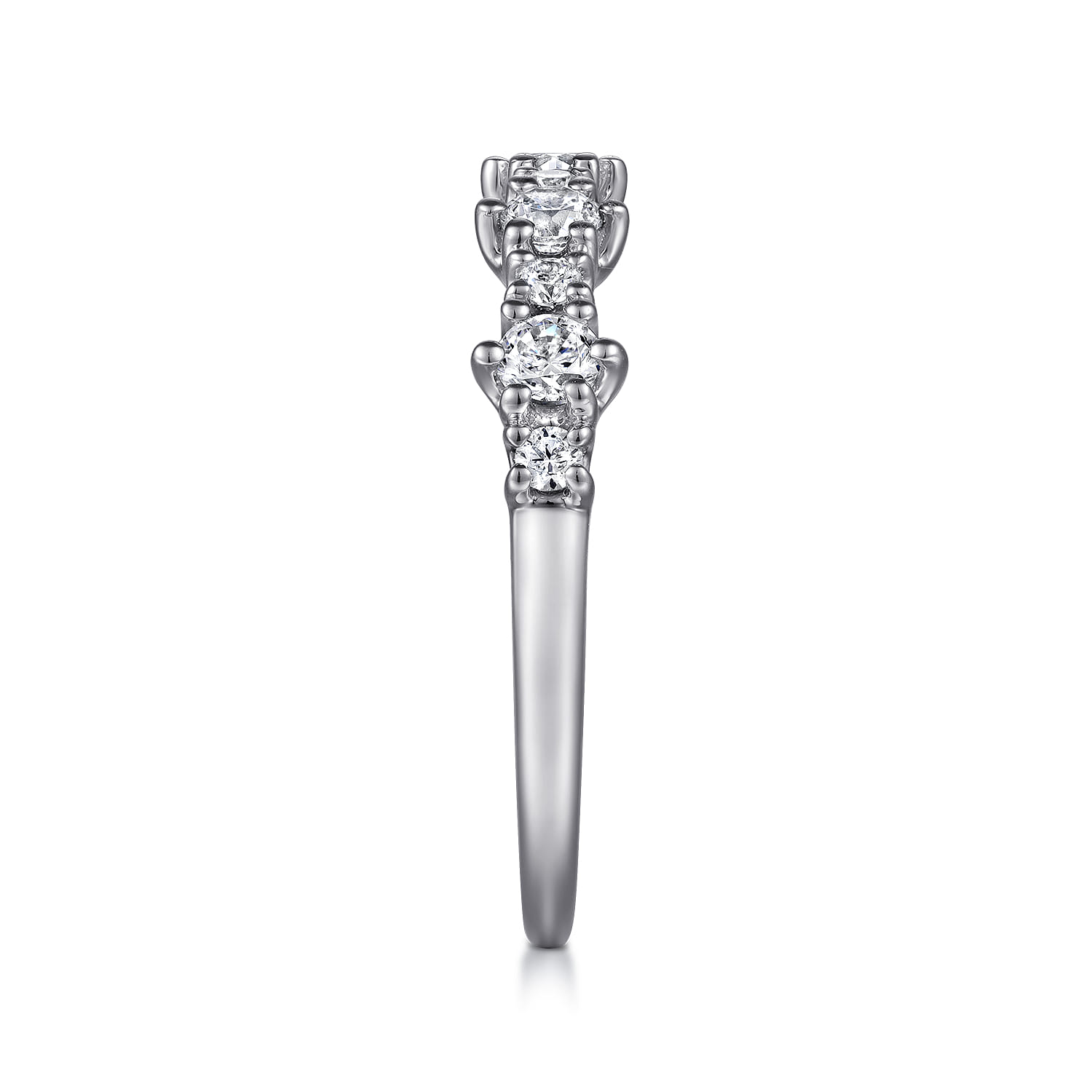 Straight Wedding Ring in 14k White Gold with Round Natural Diamond at Gabriel & Co. - Shot 4