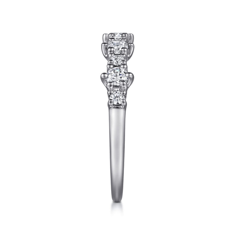 Straight Wedding Ring in 14k White Gold with Round Natural Diamond at Gabriel & Co. - Shot 4