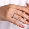 Straight Wedding Ring in 14k White Gold with Round Natural Diamond at Gabriel & Co.