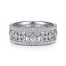 Fancy Wedding Ring in 14k White Gold with Round Natural Diamond at Gabriel & Co.