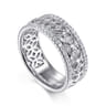 Fancy Wedding Ring in 14k White Gold with Round Natural Diamond at Gabriel & Co.