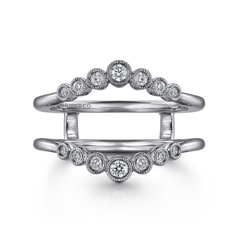Enhancer Wedding Ring in 14k White Gold with Round Natural Diamond at Gabriel & Co. - Shot 1