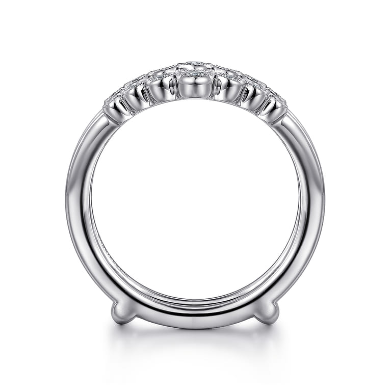 Enhancer Wedding Ring in 14k White Gold with Round Natural Diamond at Gabriel & Co. - Shot 2