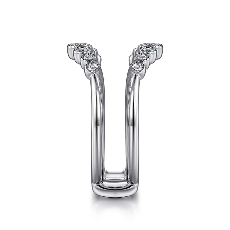 Enhancer Wedding Ring in 14k White Gold with Round Natural Diamond at Gabriel & Co. - Shot 4