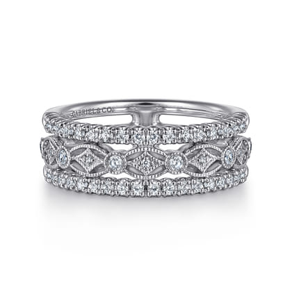 14K White Gold Diamond Anniversary Band