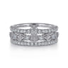 Fancy Wedding Ring in 14k White Gold with Round Natural Diamond at Gabriel & Co.