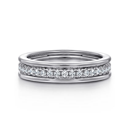14K White Gold Diamond Anniversary Band