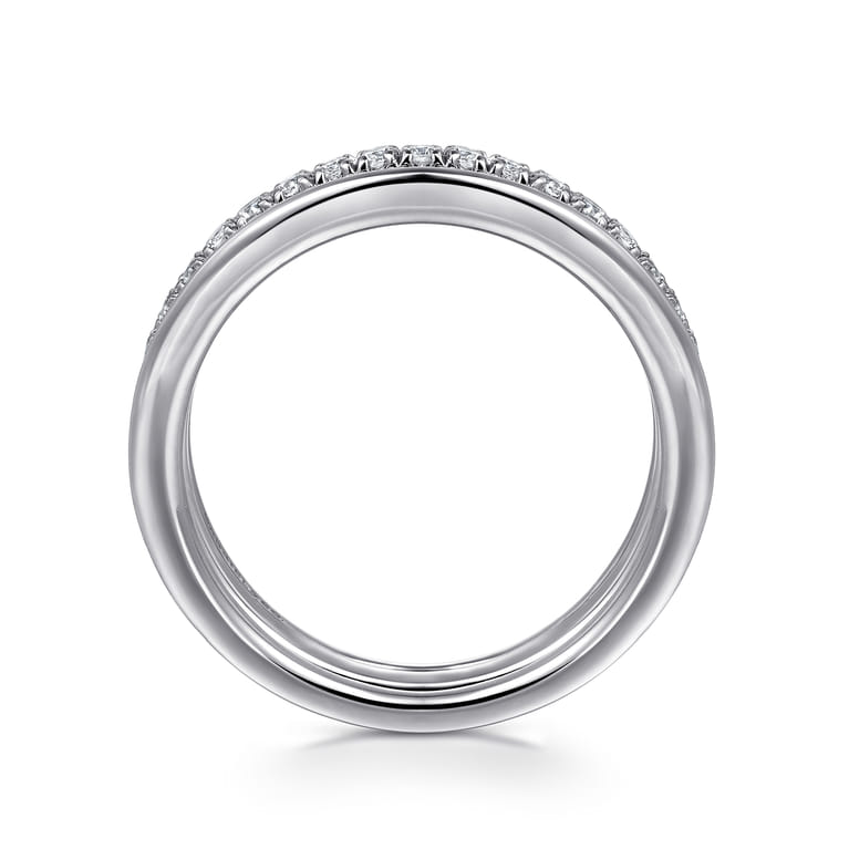 Straight Wedding Ring in 14k White Gold with Round Natural Diamond at Gabriel & Co. - Shot 2