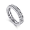 Straight Wedding Ring in 14k White Gold with Round Natural Diamond at Gabriel & Co.