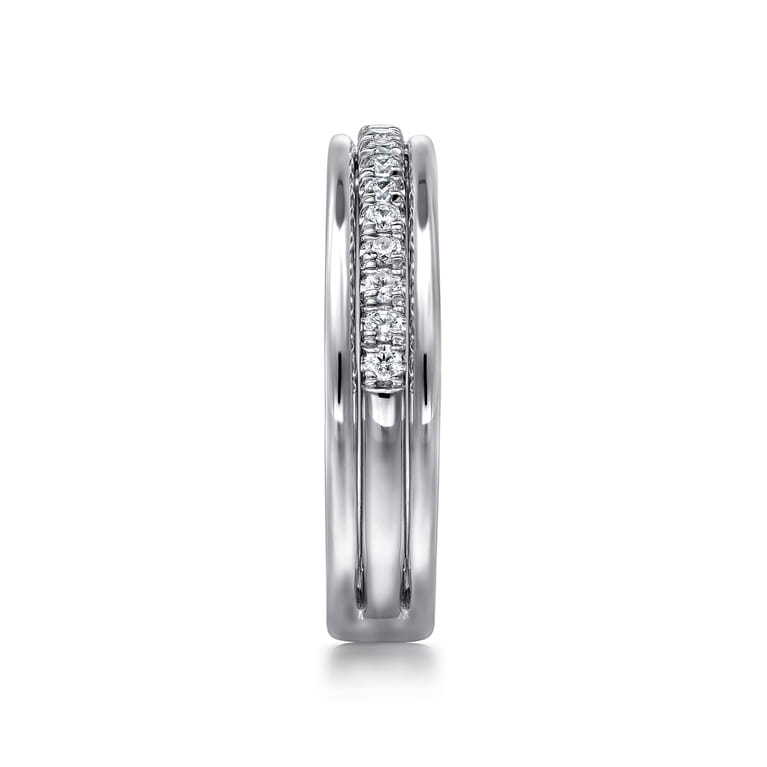 Straight Wedding Ring in 14k White Gold with Round Natural Diamond at Gabriel & Co. - Shot 4