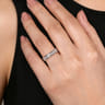 Straight Wedding Ring in 14k White Gold with Round Natural Diamond at Gabriel & Co.
