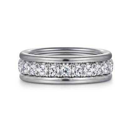 14K White Gold Diamond Anniversary Band