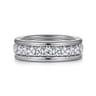 Fancy Wedding Ring in 14k White Gold with Round Natural Diamond at Gabriel & Co.