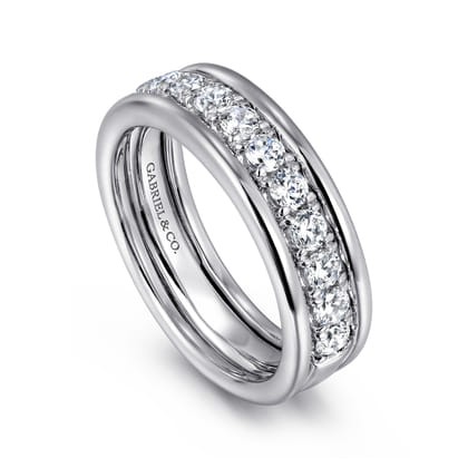 14K White Gold Diamond Anniversary Band