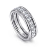 Fancy Wedding Ring in 14k White Gold with Round Natural Diamond at Gabriel & Co.