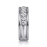 Fancy Wedding Ring in 14k White Gold with Round Natural Diamond at Gabriel & Co.