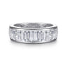 Fancy Wedding Ring in 14k White Gold with Baguette Natural Diamond at Gabriel & Co.