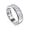 Fancy Wedding Ring in 14k White Gold with Baguette Natural Diamond at Gabriel & Co.