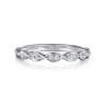 Straight Wedding Ring in 14k White Gold with Marquise Natural Diamond at Gabriel & Co.