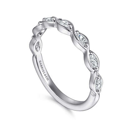 14K White Gold Diamond Anniversary Band