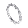 Straight Wedding Ring in 14k White Gold with Marquise Natural Diamond at Gabriel & Co.