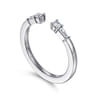 Open Ring Wedding Ring in 14k White Gold with Baguette Natural Diamond at Gabriel & Co.