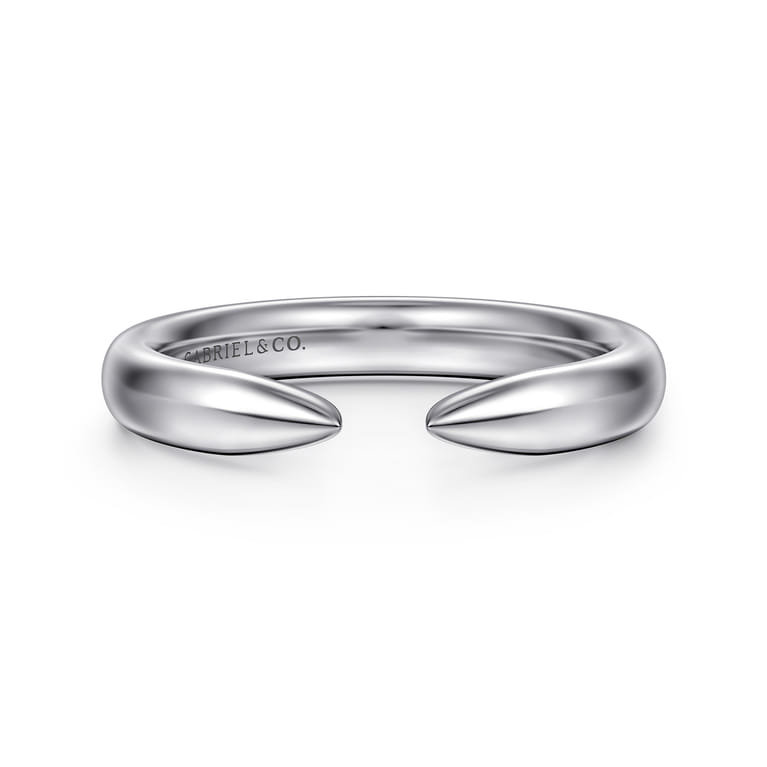 Open Ring Wedding Ring in 14k White Gold with   at Gabriel & Co. - Shot 1