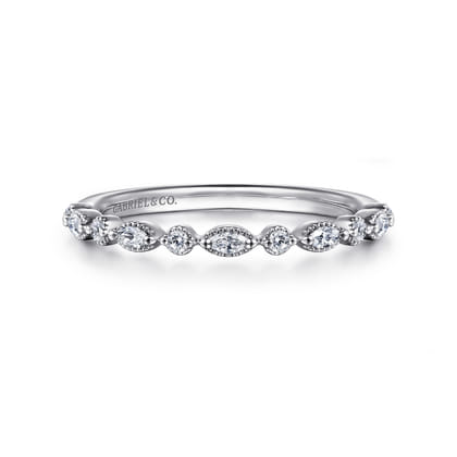 14K White Gold Diamond Anniversary Band