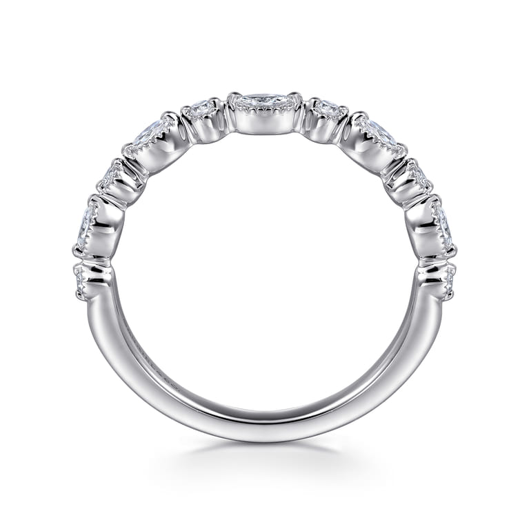 Straight Wedding Ring in 14k White Gold with  Natural Diamond at Gabriel & Co. - Shot 2